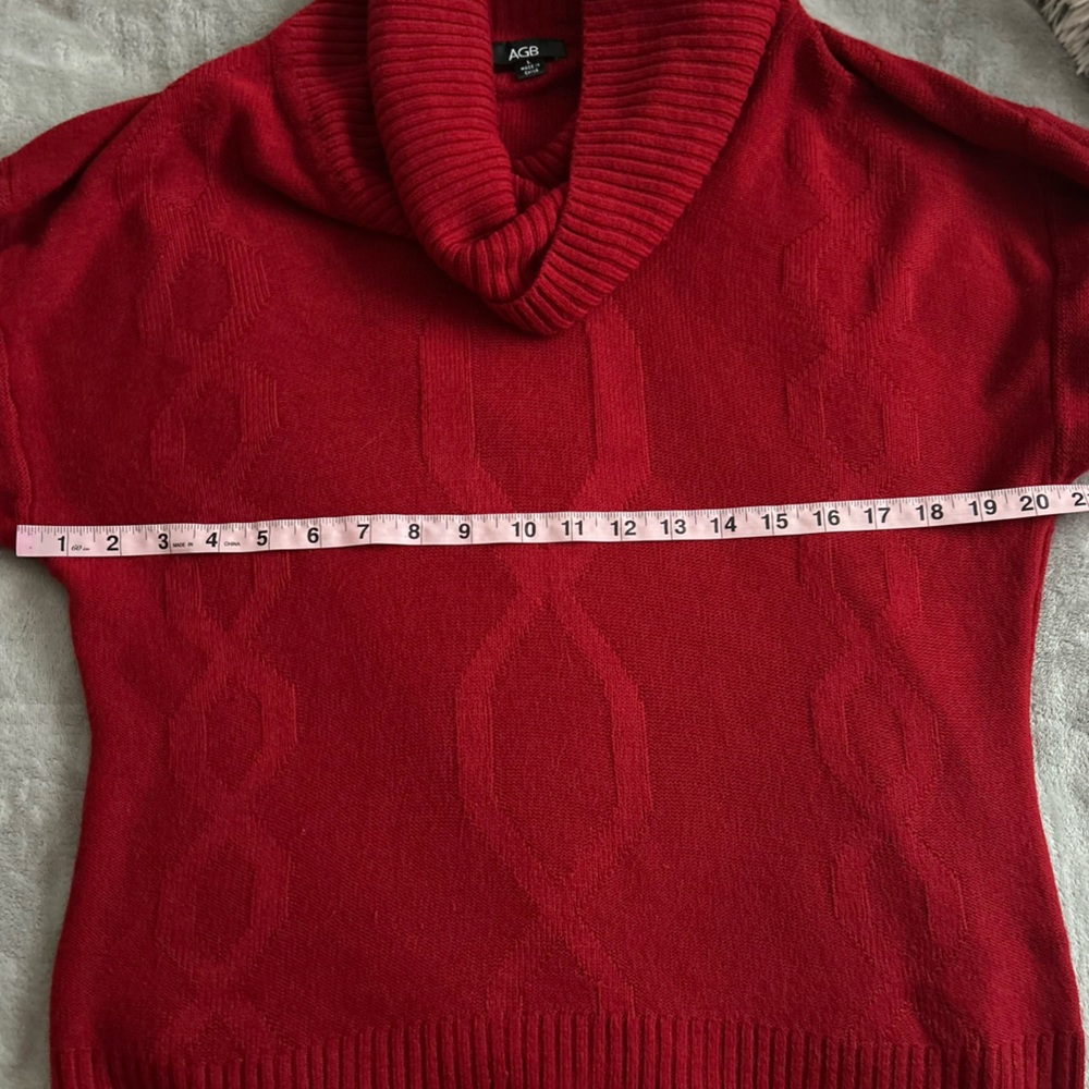 AGB Women's Vibrant Red Cowl Neck Sweater - Picture 3 of 6